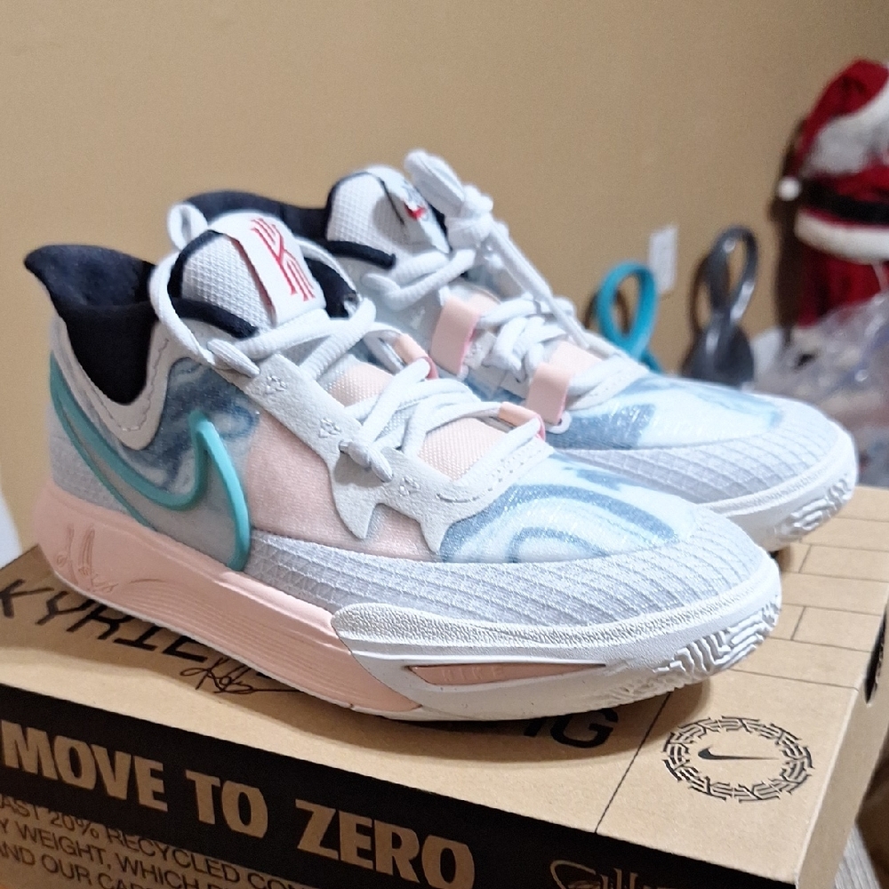 Nike Kyrie Low 5 in White, Pink, and Blue